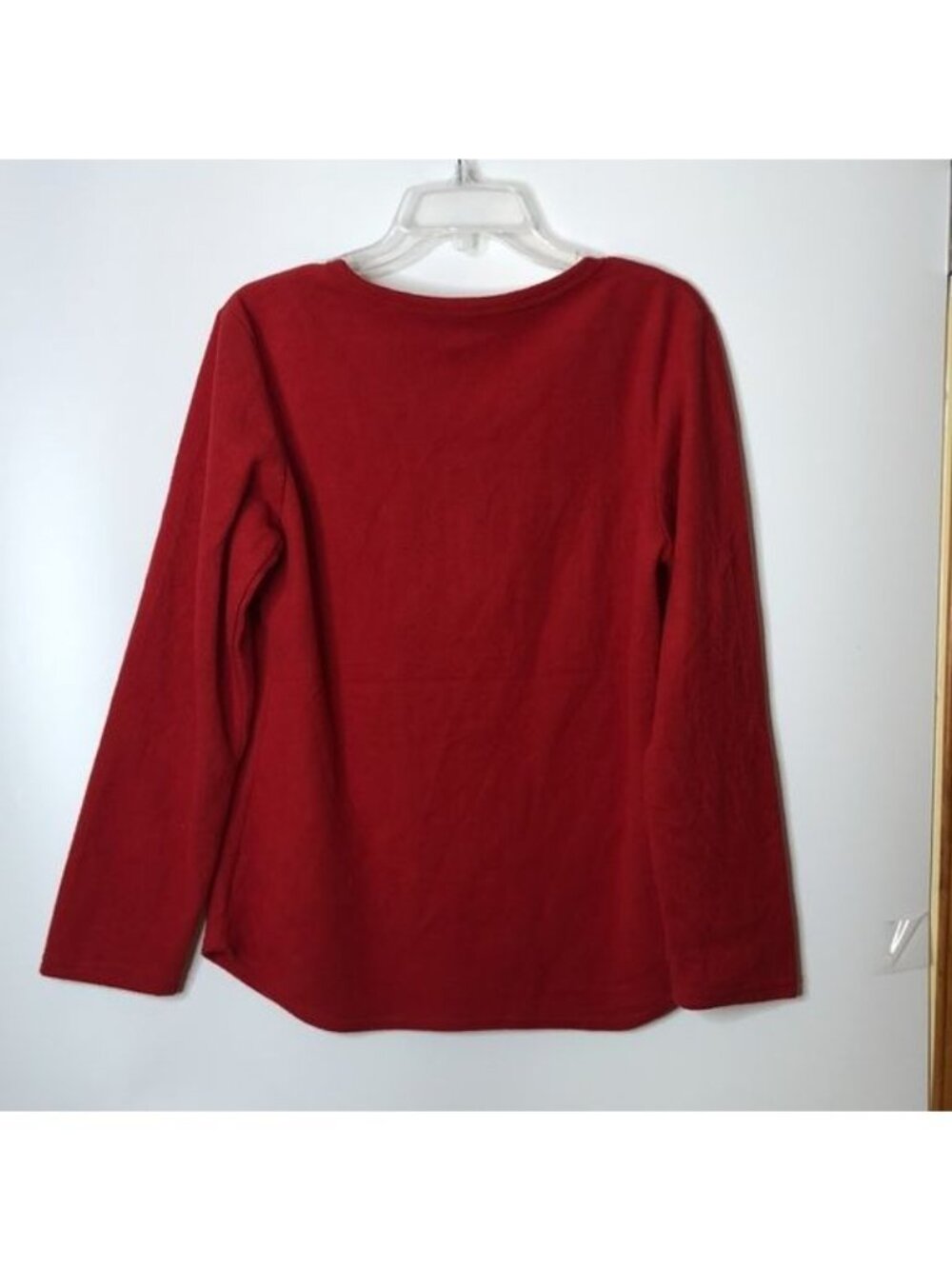 Disney Womens Red Mickey Mouse Fleece Long Sleeve Top L LARGE - Picture 8 of 9
